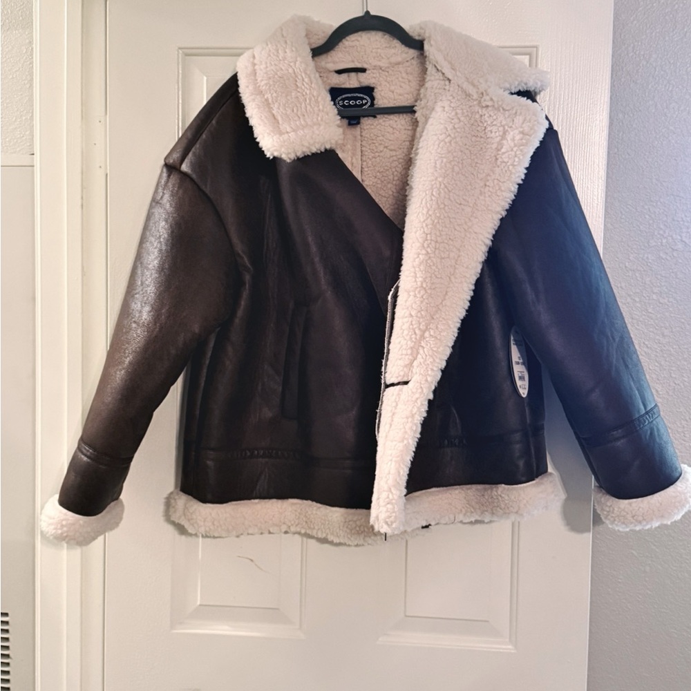 Scoop Cozy Brown Shearling Jacket